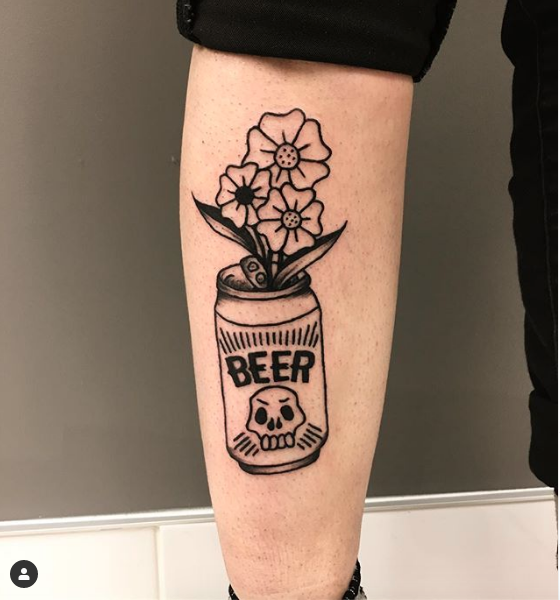 Ambear-Beer-Can-Floral-Tattoo