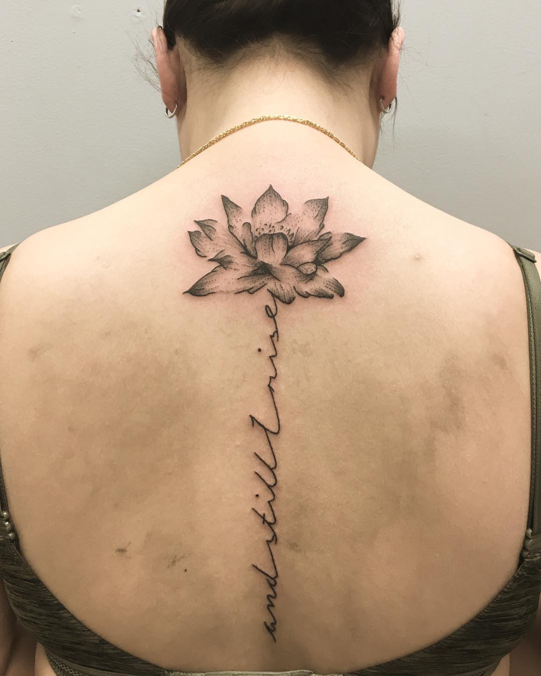 Ambear-Lotus-Flower-Script-Back-Tattoo