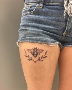 Ambear-Moth-Thigh-Tattoo