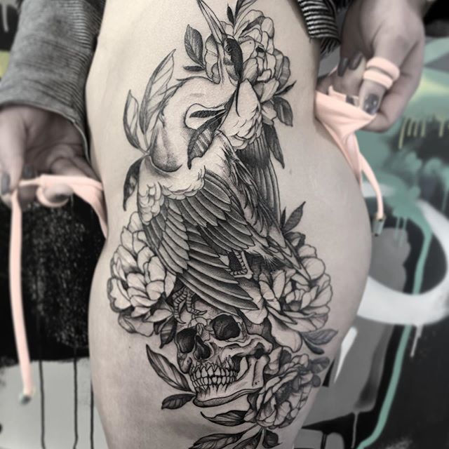 Angie_Demeter-Skull-Heron-Tattoo