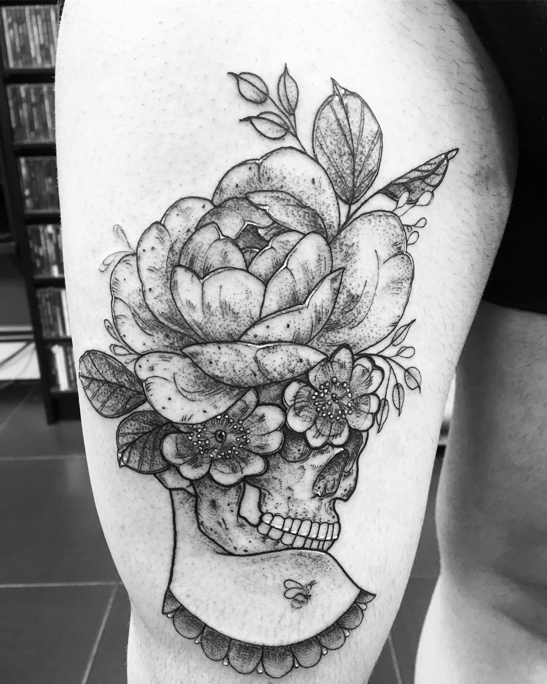 Bray_Del-Skull_Flower_Tattoo