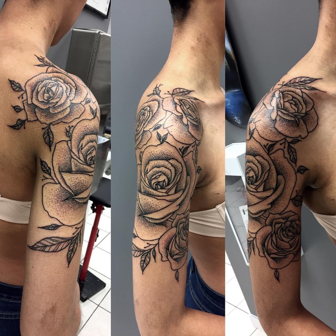 Danica_Xanthe-Floral_Rose_Arm_Tattoo