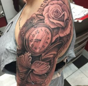 Kyle_Kirkland-Pocket-Watch-Rose-Hibiscus-Tattoo