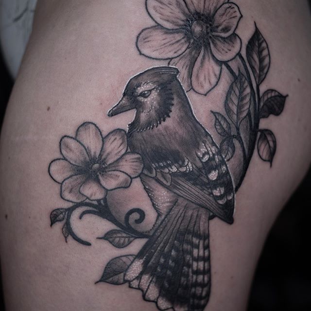 Mat_Blak-Blue-Jay-Floral-Tattoo